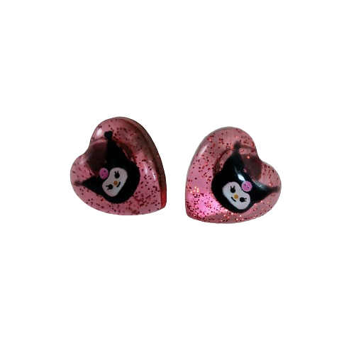 Earrings - 3D Kuromi Resin on post