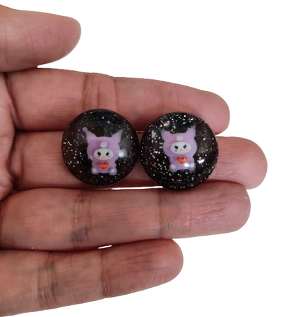 Earrings - 3D Kuromi Resin on post