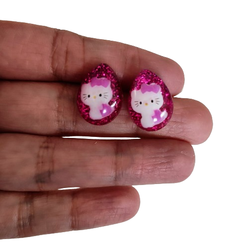 Earrings - 3D Hello Kitty Resin on post