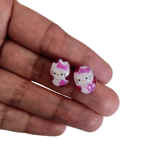 Earrings - 3D Hello Kitty Resin on post