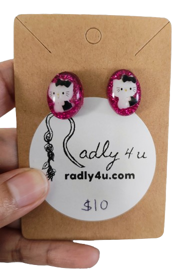 Earrings - 3D Hello Kitty Resin on post