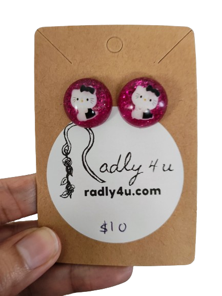 Earrings - 3D Hello Kitty Resin on post