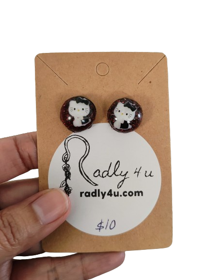 Earrings - 3D Hello Kitty Resin on post