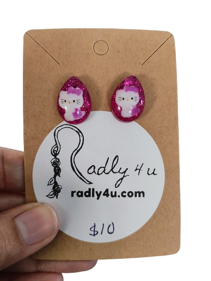 Earrings - 3D Hello Kitty Resin on post