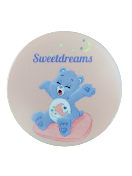 Coaster - Round ceramic coaster (Sweetdreams) with purple care bear image