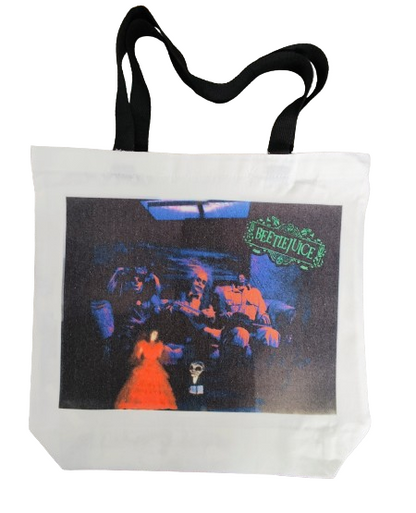 Double sided tote Bag with makeup bag (Beetlejuice image)