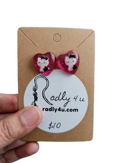 Earrings - 3D Hello Kitty Resin on post