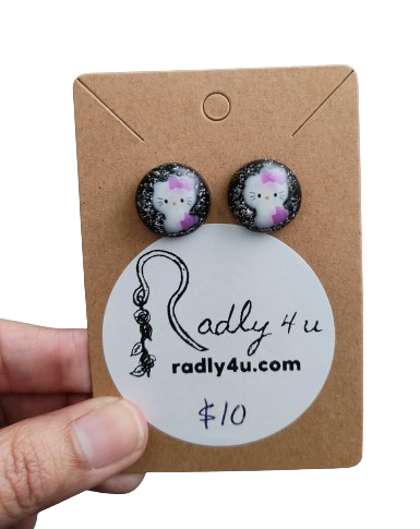 Earrings - 3D Hello Kitty Resin on post