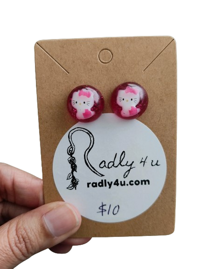 Earrings - 3D Hello Kitty Resin on post (Copy)