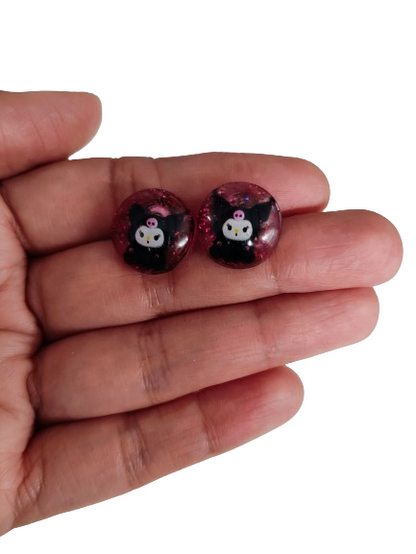 Earrings - 3D Kuromi Resin on post