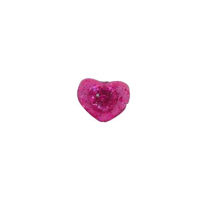 Pin - 3D small resin heart pin with silver butterfly clutch