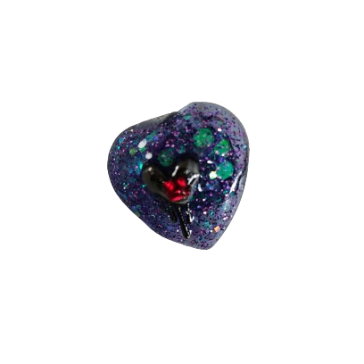 Pin - 3D medium resin heart pin with silver butterfly clutch