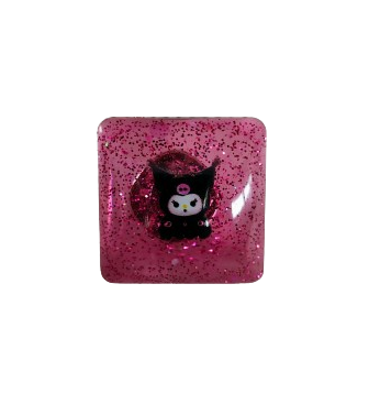 Pin - 3D Kuromi resin pin with silver butterfly clutch