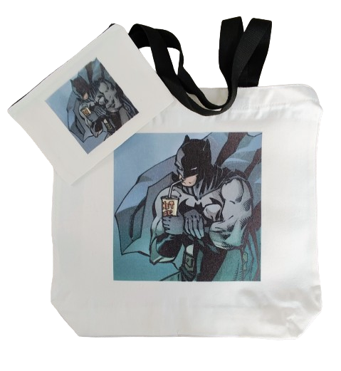 Double sided tote Bag with makeup bag (Batman & The Riddler image)