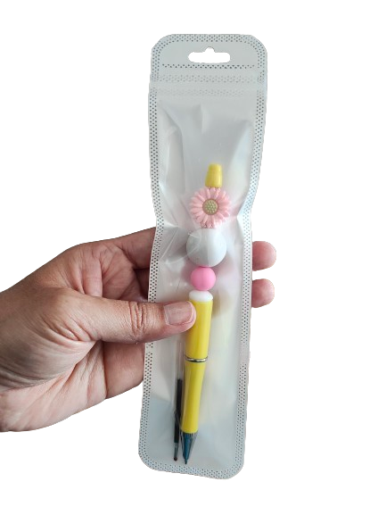 Pen - Flower silicon beaded acrylic pen (black ink) Radly4u Pen - Flower silicon beaded acrylic pen (black ink) Radly4u