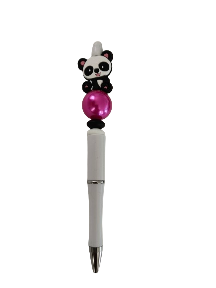 Pen - Animal silicon beaded acrylic pen (black ink)