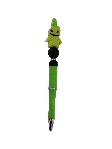 Pen - Oogie Boogie silicon beaded acrylic pen (black ink)