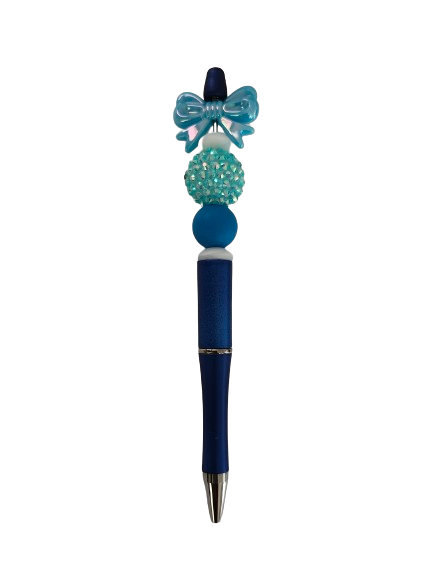 Pen - Bow beaded acrylic pen (black ink)