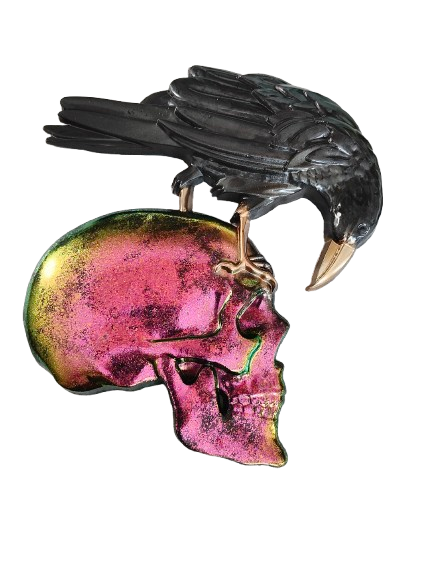 Knickknack - Resin Crow on skull