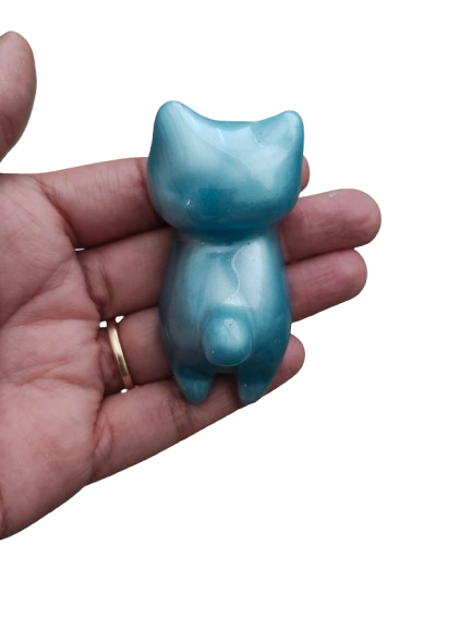 Knickknack - Resin small blue cat trinket