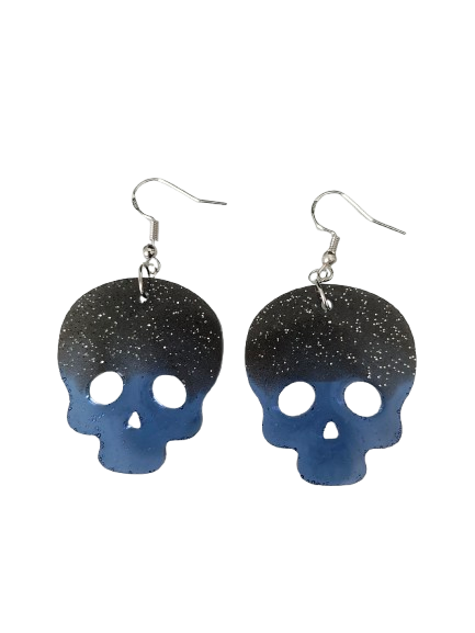 Earrings - Resin skull on hook