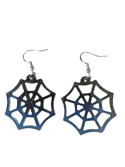 Earrings - Resin spiderwebs on hook