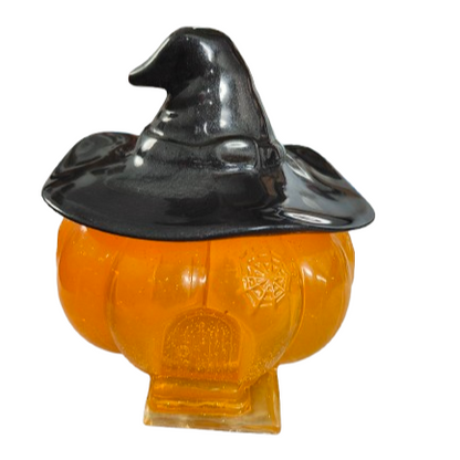 Knickknack - Resin pumpkin house trinket with hat lid