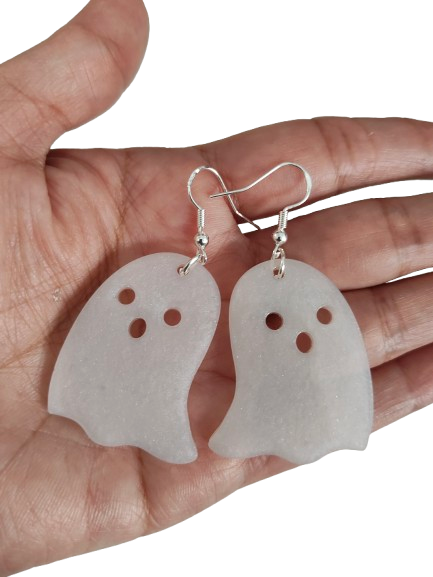 Earrings - Resin ghost on hook