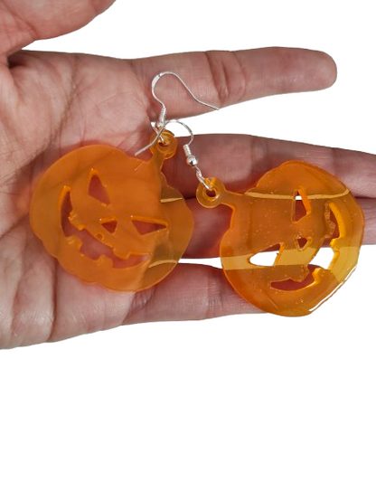 Earrings - Resin pumpkins on hook