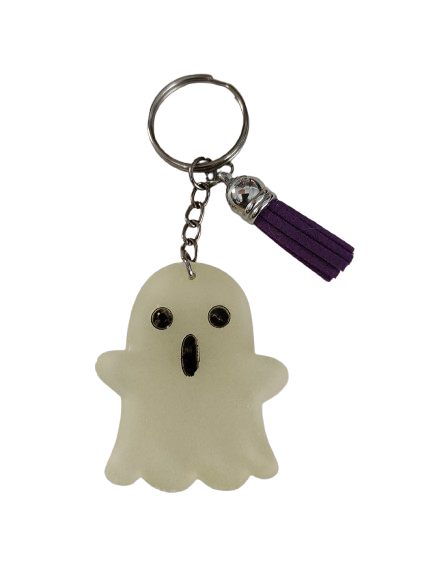 Keychain - Resin ghost with acrylic tassel