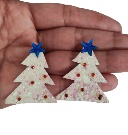 Earrings - Christmas tree on post