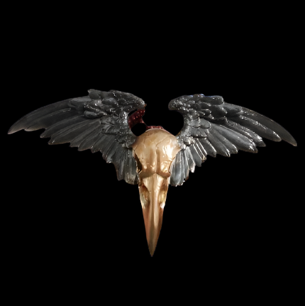 Knickknack - Resin Crow skull skeleton