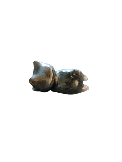 Knickknack - Resin small charcoal cat trinket