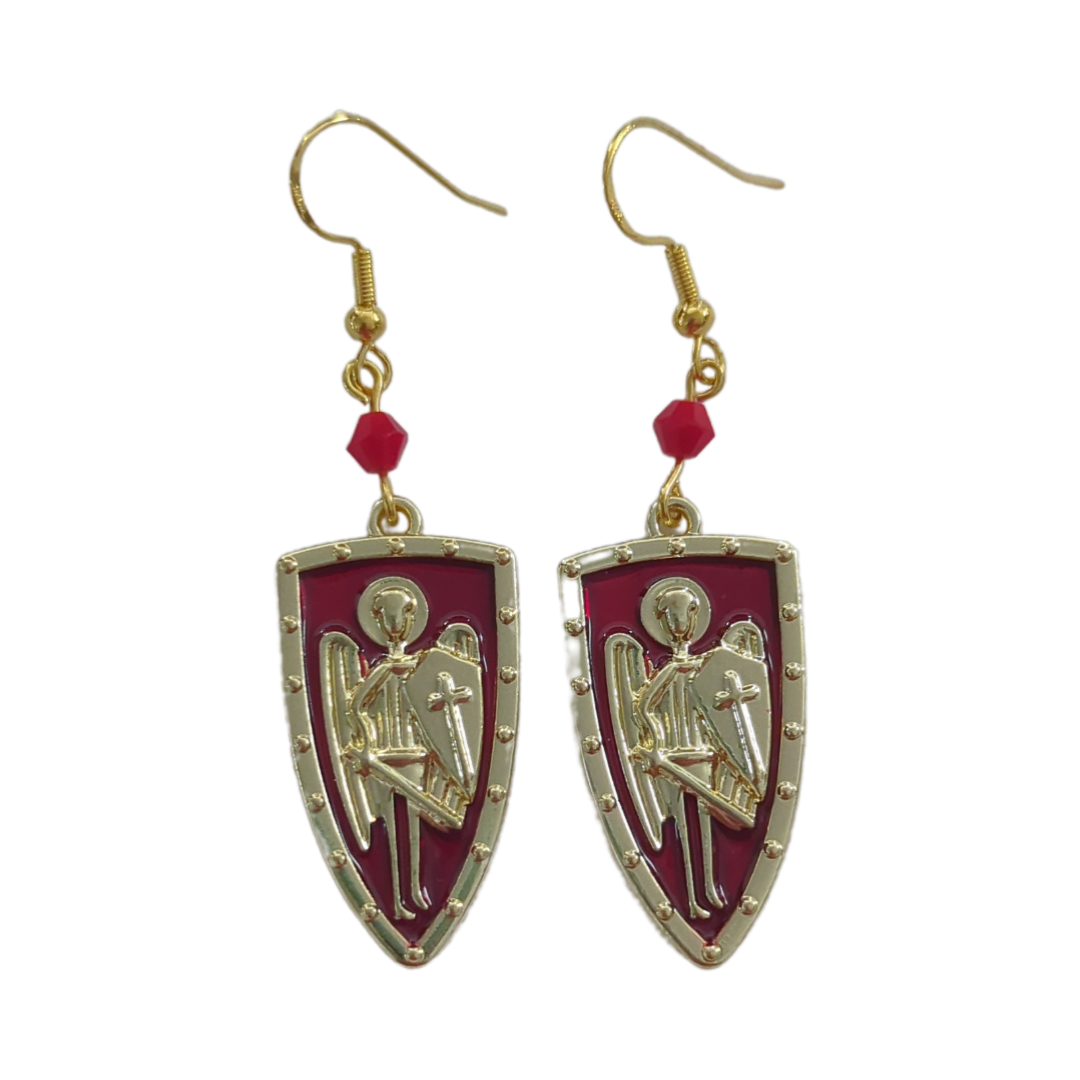 Earrings - Skeleton angel shield on hook