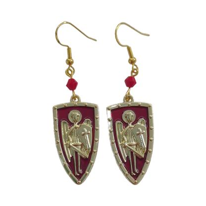 Earrings - Skeleton angel shield on hook