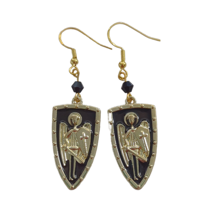 Earrings - Skeleton angel shield on hook