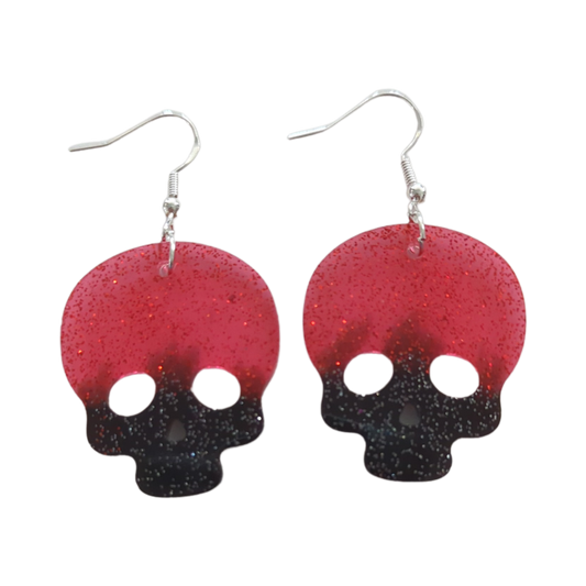 Earrings - Resin skull on hook