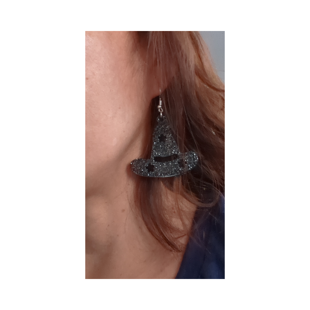 Earrings - Resin witch hat on hook