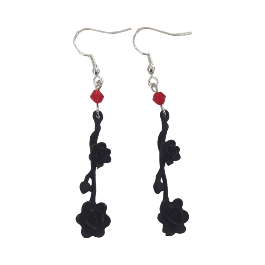 Earrings - Rose on hook