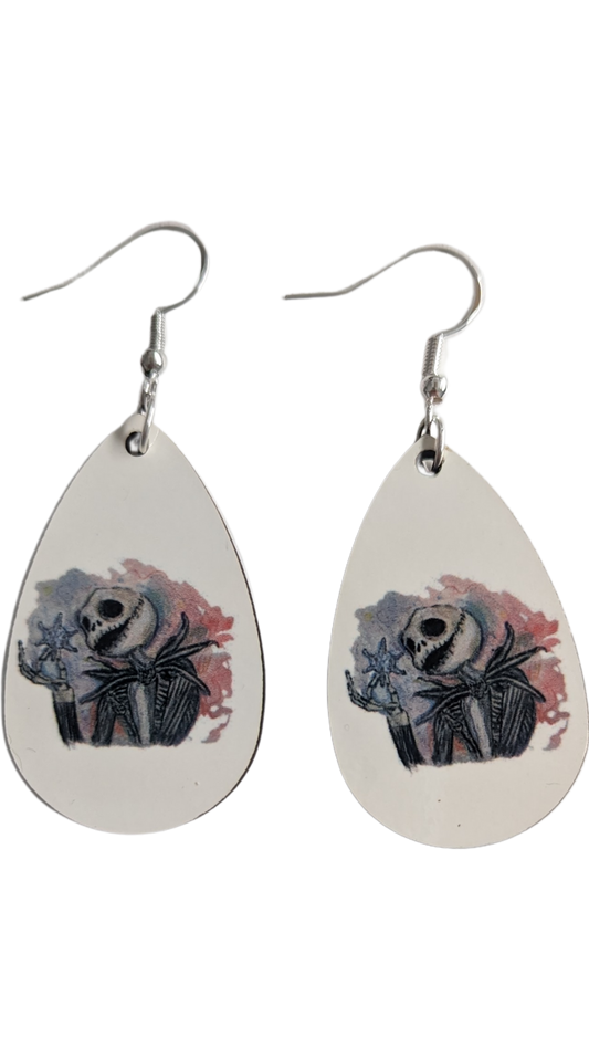 Earrings - Double sided sublimated Jack on silver hook