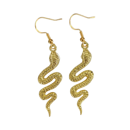 Earrings - Alloy Snake Charm on hook