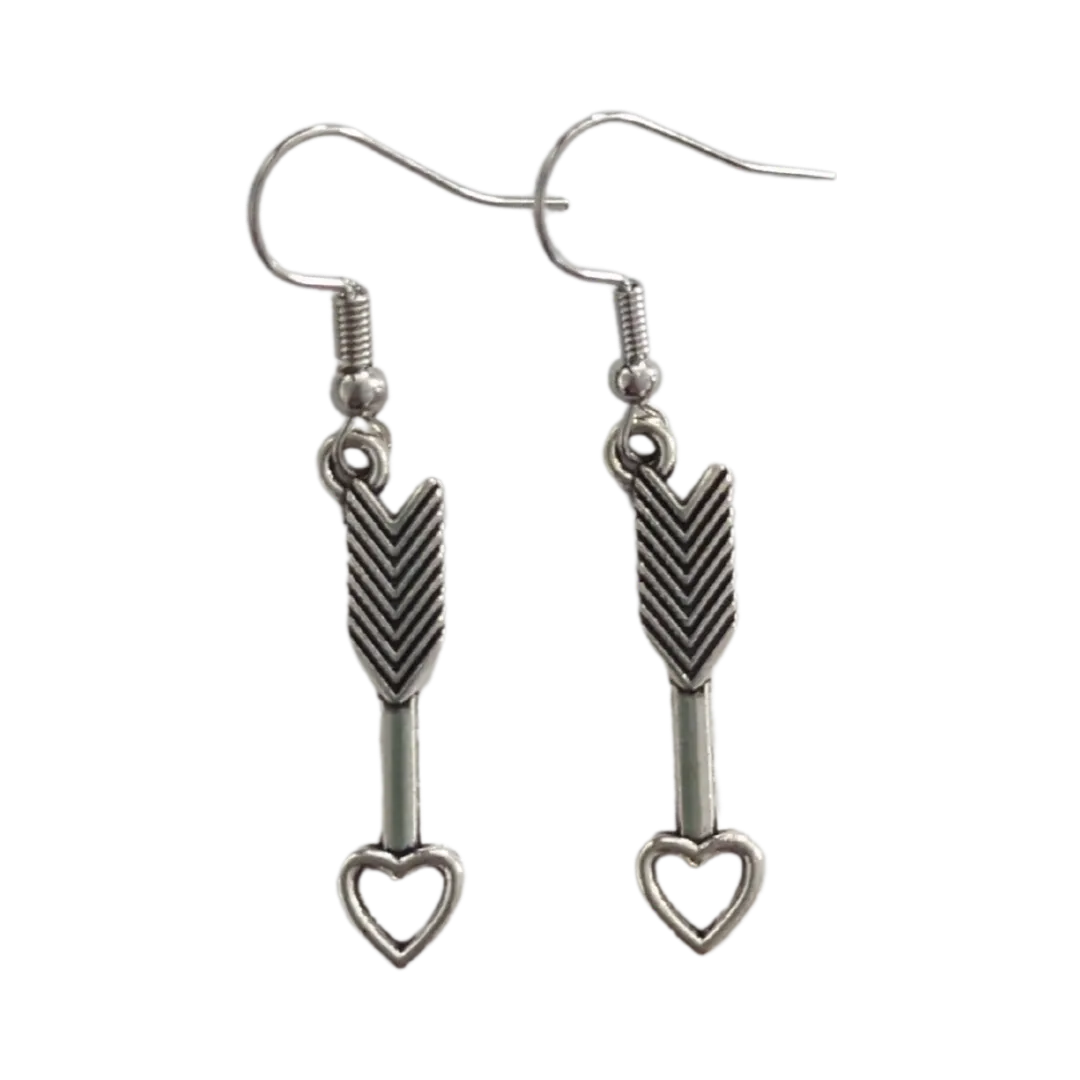 Earrings - Antique silver arrow on silver hook