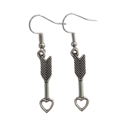 Earrings - Antique silver arrow on silver hook