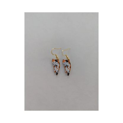 Earrings - Cat #1 on gold hook