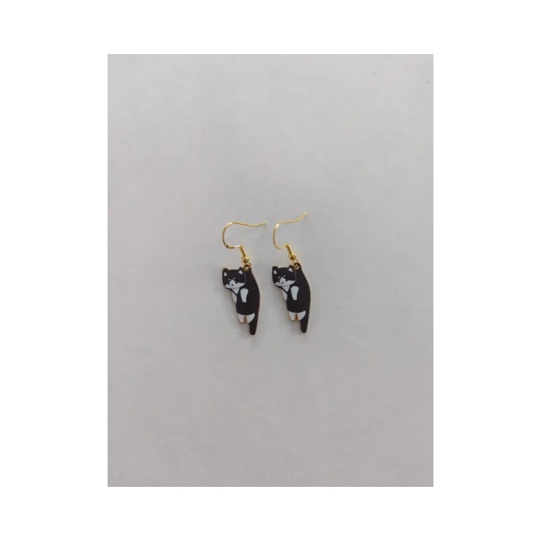 Earrings - Cat #1 on gold hook