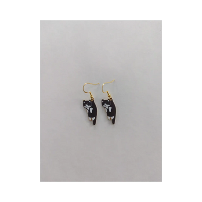 Earrings - Cat #1 on gold hook