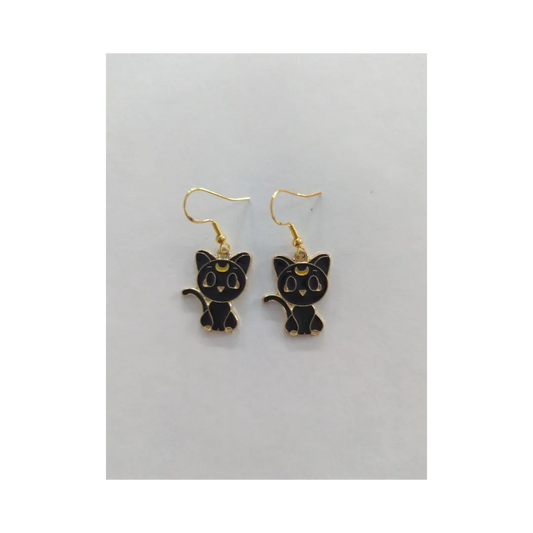 Earrings - Cat #2 on gold hook