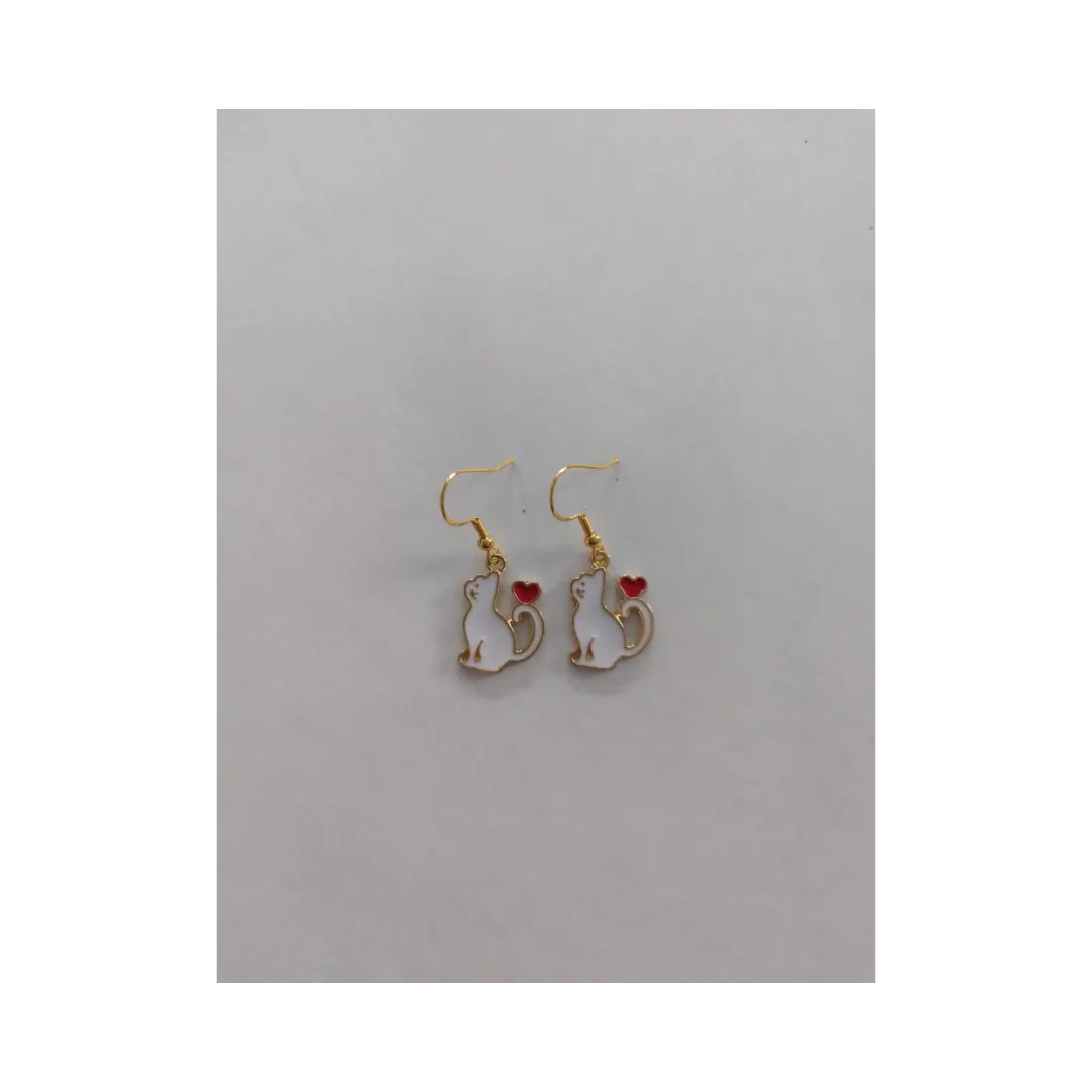 Earrings - Cat #3 on gold hook