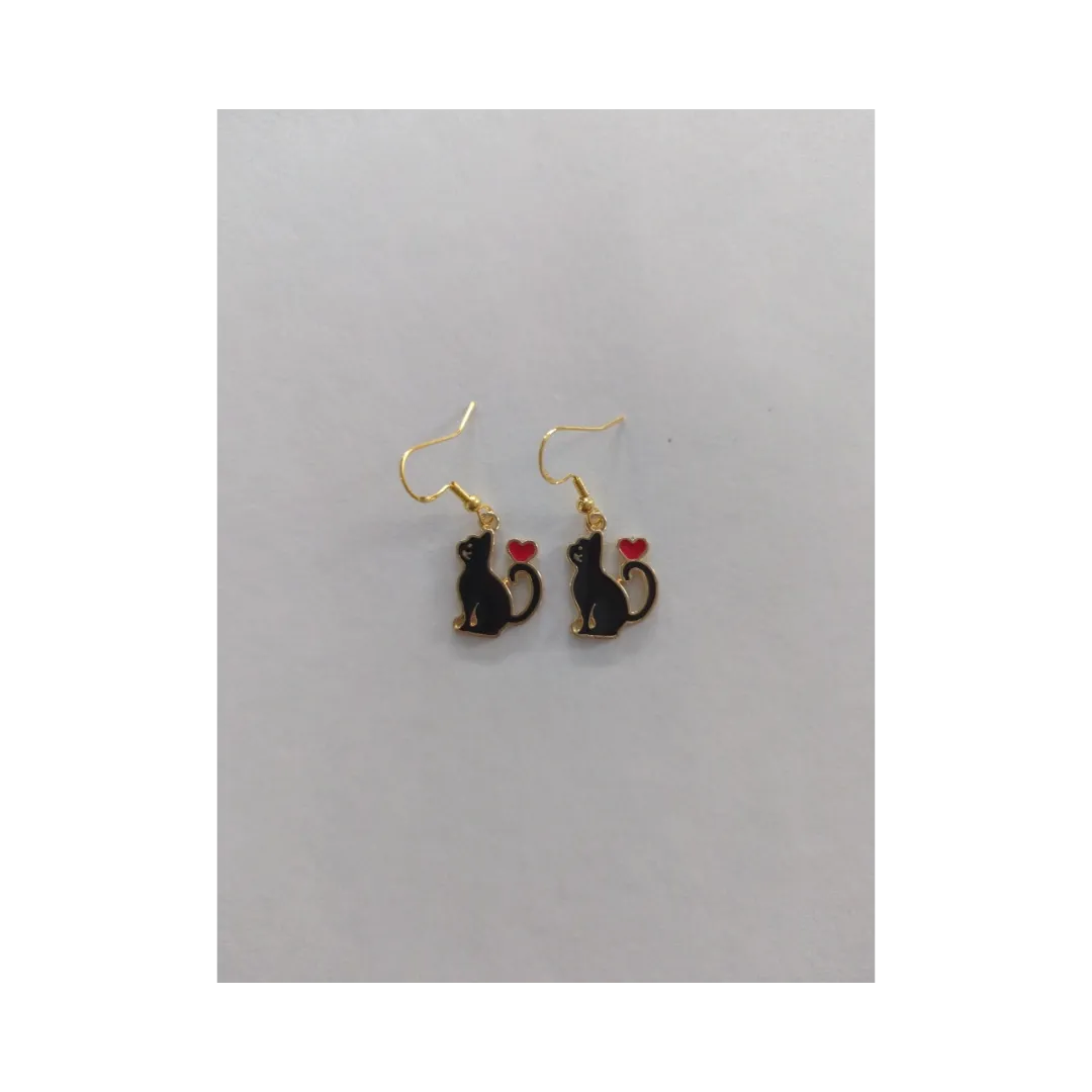 Earrings - Cat #3 on gold hook