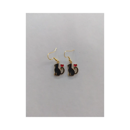 Earrings - Cat #3 on gold hook